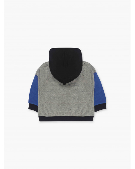 Gray Hooded Plush Sweatshirt Boy Connect