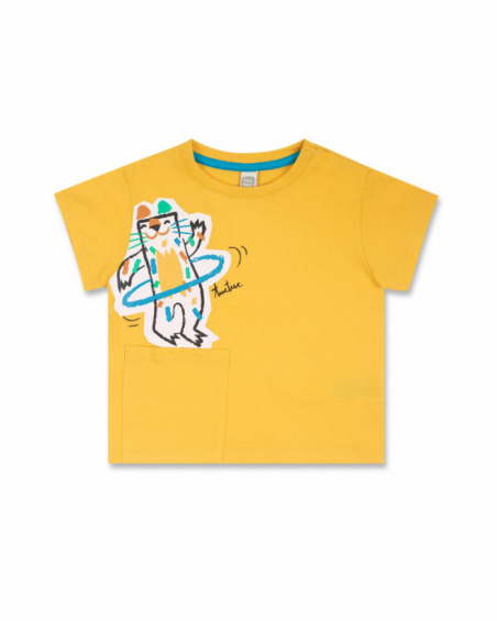 Yellow knit T-shirt for boy Hip Hip Hooray!