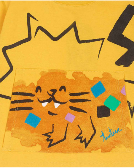 Long yellow knit t-shirt for boy Hip Hip Hooray!