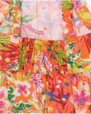 Orange poplin top for girl Eco-Safari