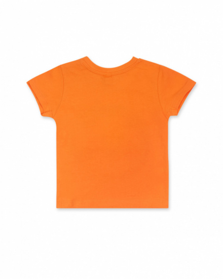 Orange knit t-shirt for boy Eco-Safari Orange knit t-shirt for boy Eco-Safari