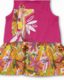 Eco-Safari girl pink printed knit dress