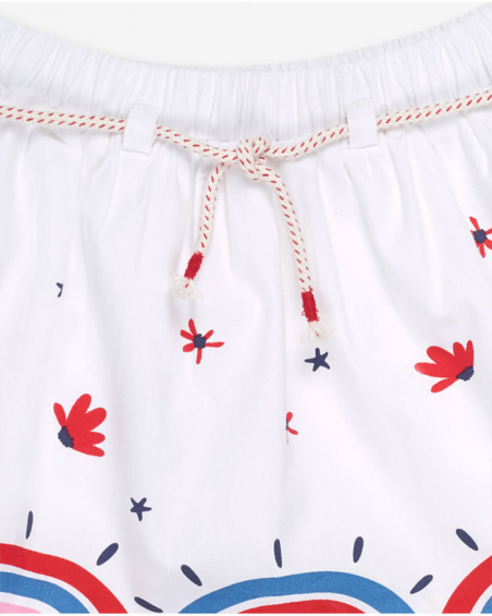 White poplin skirt for girl Beach Day