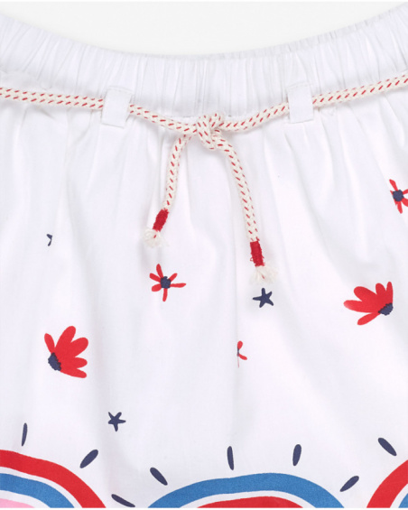 White poplin skirt for girl Beach Day White poplin skirt for girl Beach Day