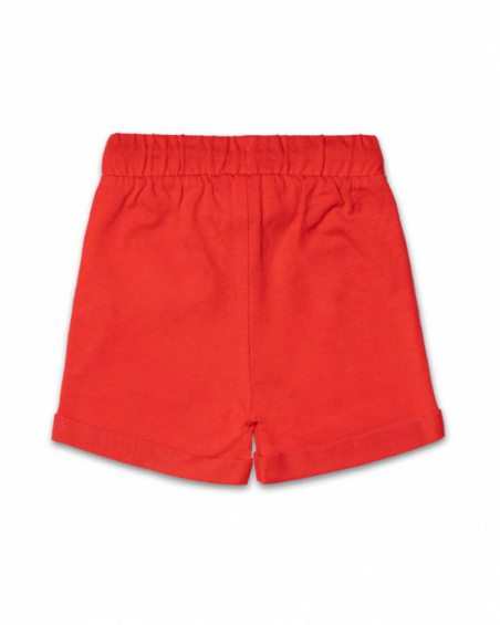 Beach Day red knitted shorts for boy