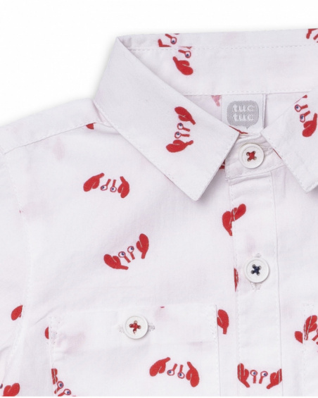 Beach Day boy's white poplin shirt Beach Day boy's white poplin shirt