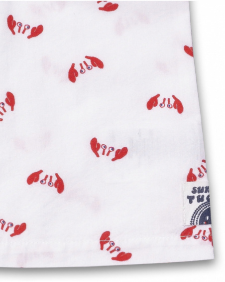 Beach Day boy's white poplin shirt Beach Day boy's white poplin shirt