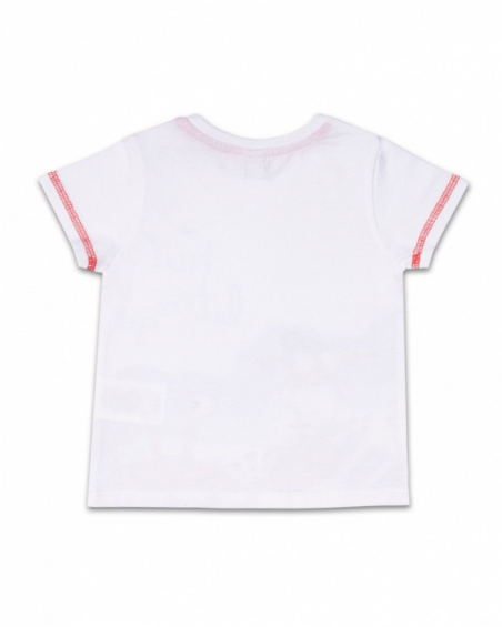 White knit T-shirt for boy Beach Day