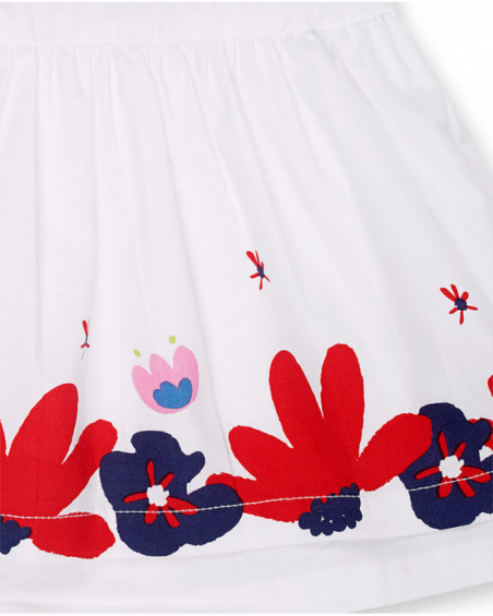 White poplin dress for girl Beach Day