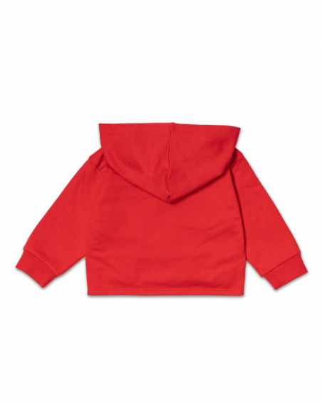 Red plush sweatshirt for girl Beach Day