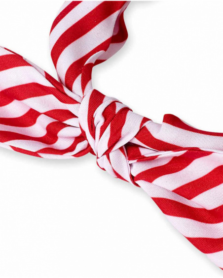 Red rigid headband for girl Hello Playa