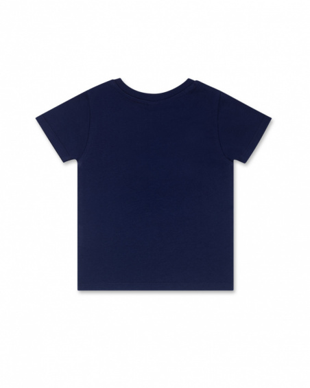 Navy blue knit T-shirt for boy Basics Baby
