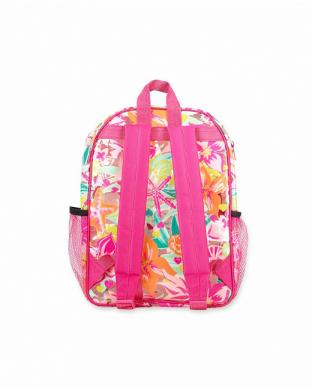 Transparent backpack with Seashell print for girl