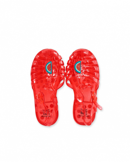 Red crab sandals for girl Juicy