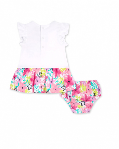 White knit dress for girl Time to plant