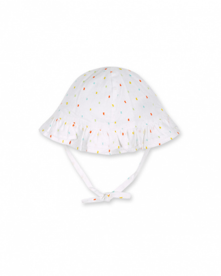 Sunday girl's white flat cap