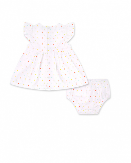 White poplin dress for girl Sunday