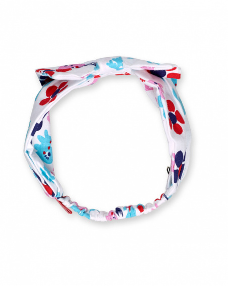 White knitted headband for girl Blub