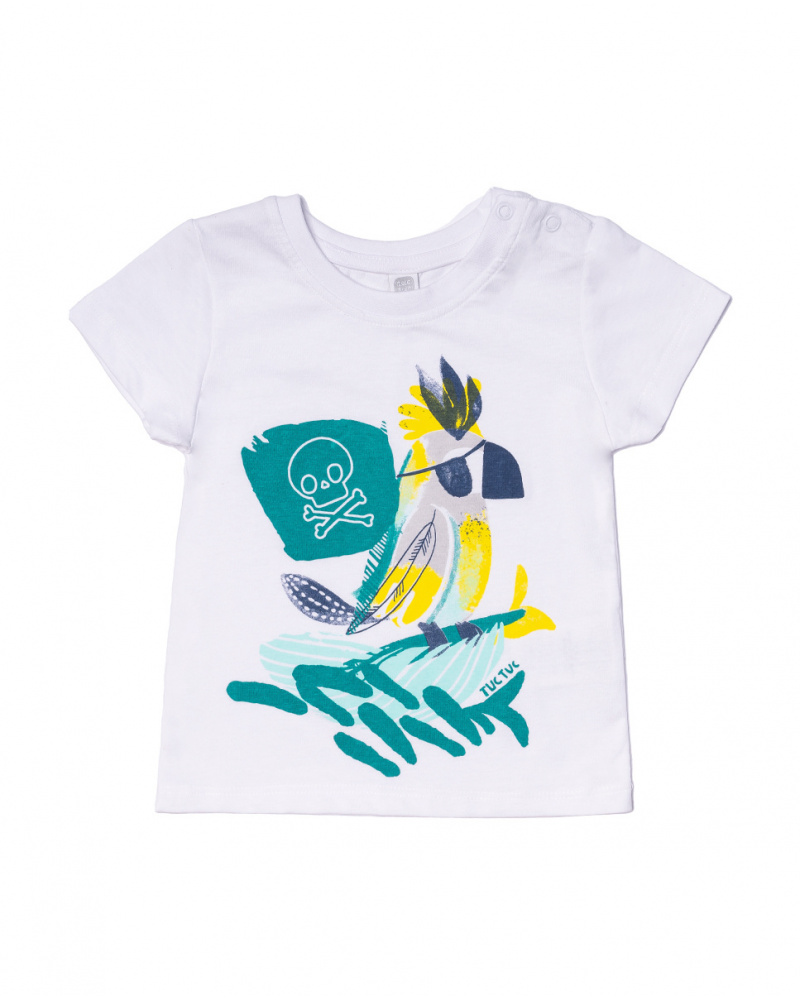 White knit T-shirt for boy Treasure Island