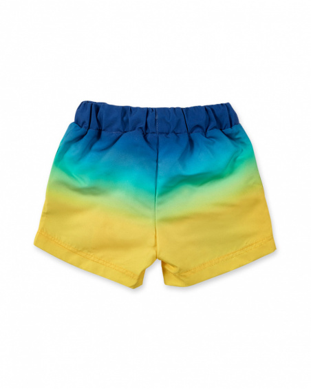 Blue and yellow bermuda shorts for boys Tiny Critters
