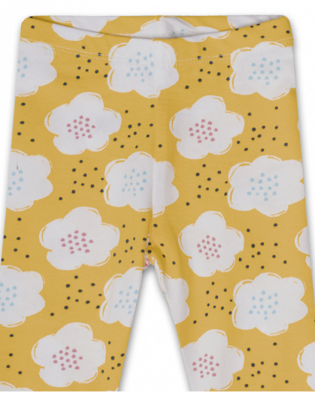 Tiny Critters girl's yellow knitted leggings