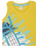 Yellow knit tank top for boy Tiny Critters