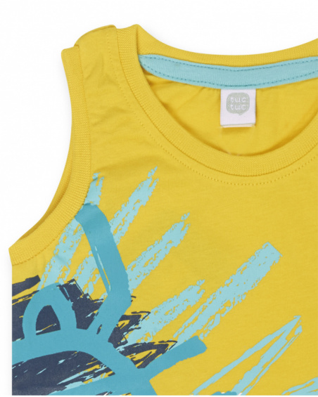 Yellow knit tank top for boy Tiny Critters