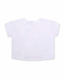 White knit T-shirt with print for girl Tiny Critters