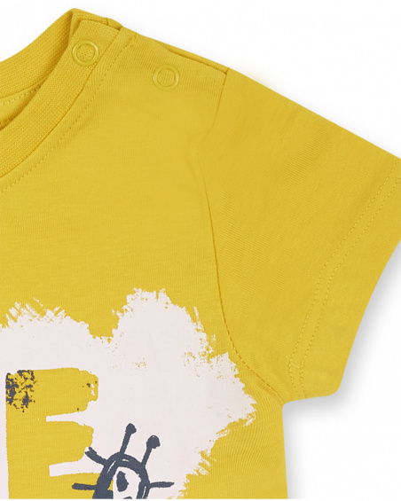 Yellow knit T-shirt for boy Tiny Critters