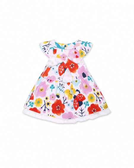 Tiny Critters girl white printed satin dress