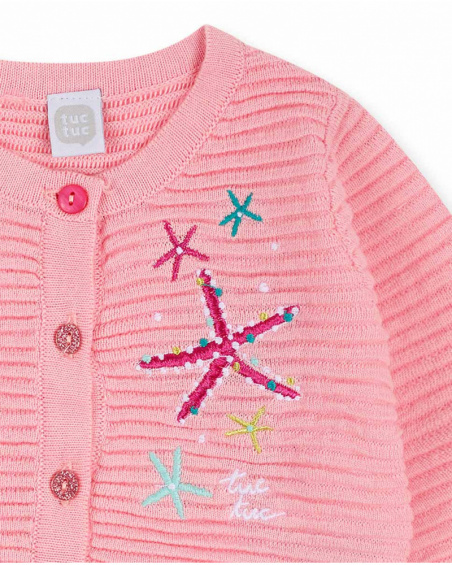 Seashell girl pink knit jacket