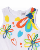 White knitted knot T-shirt for girl Holidays