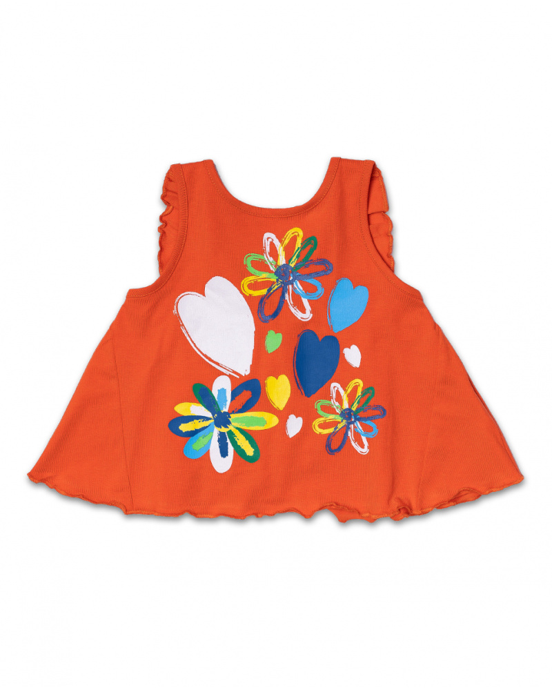 Red knit T-shirt for girl Holidays