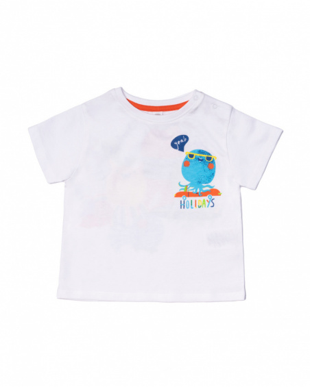 White knit T-shirt for boy Holidays
