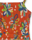 Red poplin jumpsuit for girl Holidays