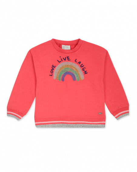 Red plush open sweatshirt for girl Really Sweet Red plush open sweatshirt for girl Really Sweet