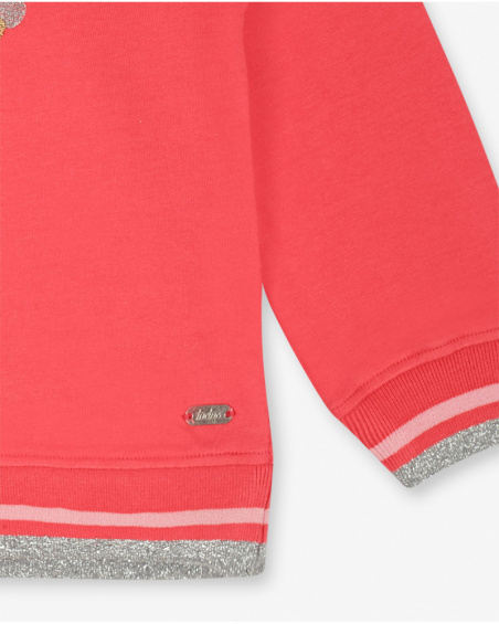 Red plush open sweatshirt for girl Really Sweet