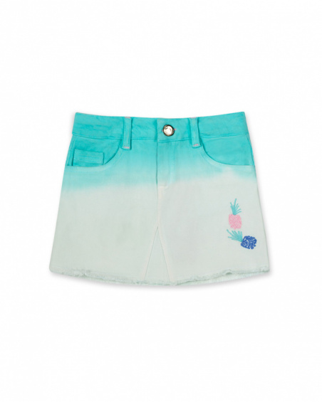 Blue tie-dye denim skirt for girl Malibu Blue tie-dye denim skirt for girl Malibu