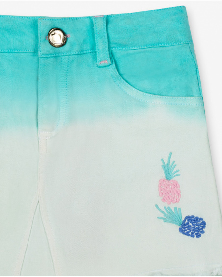 Blue tie-dye denim skirt for girl Malibu Blue tie-dye denim skirt for girl Malibu
