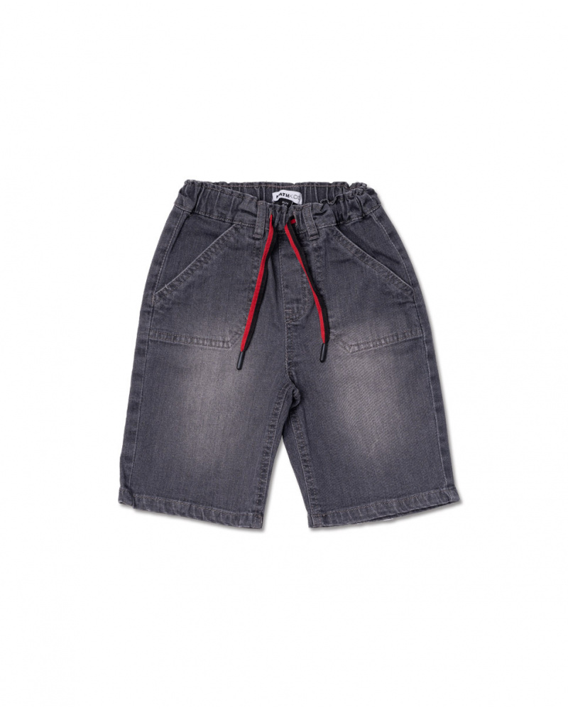 Boy's gray flat Bermuda shorts Wild thing
