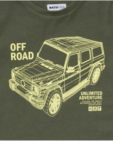 Khaki knit T-shirt for boy Desert trail