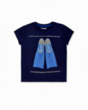 Navy blue knitted t-shirt for boy The coast