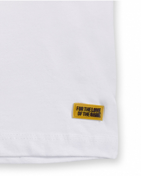 White knit T-shirt for boy Your game