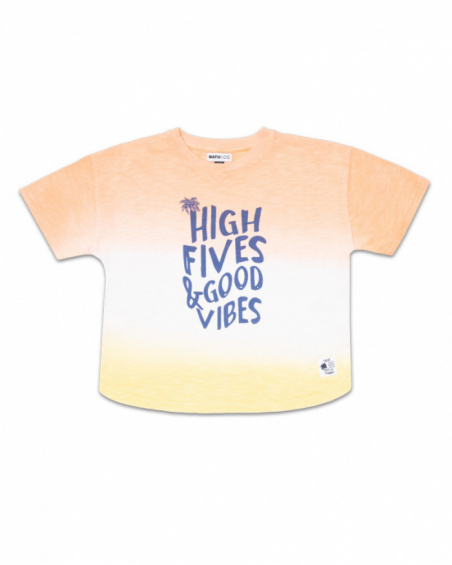 Yellow orange knit t-shirt for boy Beach Days
