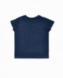 Navy blue knit T-shirt for boy Beach Days