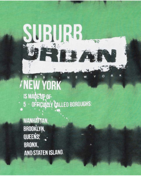 Green tie dye t-shirt for boy Urban Activist