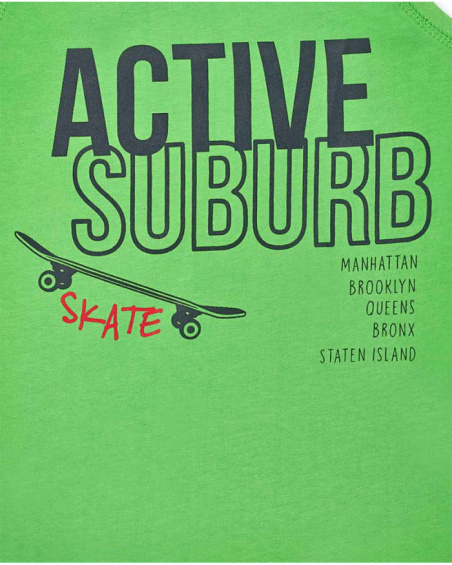 Green jersey tank top for boy Urban Activist