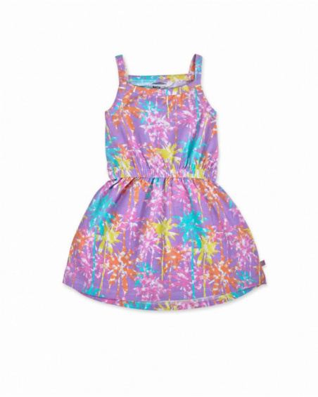 Printed knit dress for girl Paradiso beach