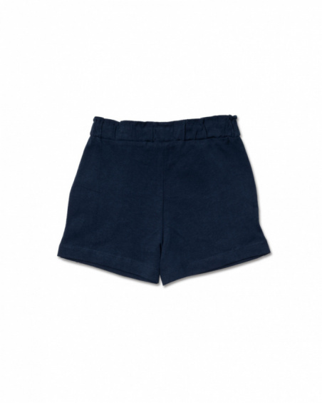 Leonor navy blue knit short for girl Basics Girl