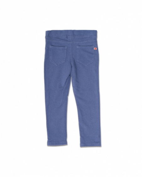 Long blue knitted leggings for girl Bad influencer